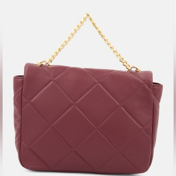 B007 - NWT MAROON BADGLEY MISCHKA QUILTED FLAP CROSSBODY BAG - MSRP $179 - Picture 2 of 3